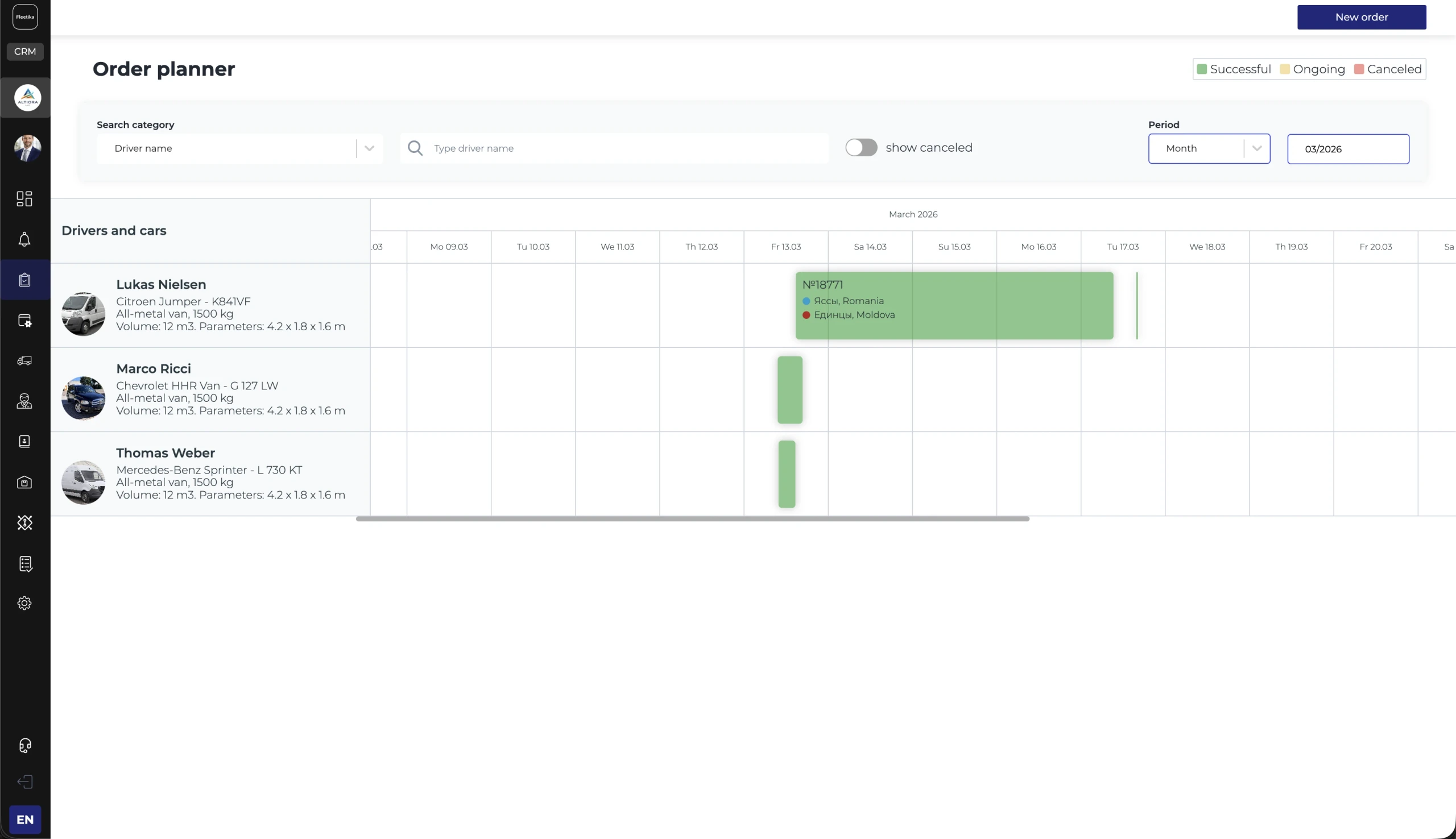 Fleetika route planner — orders entered once and optimized into driver routes in seconds
