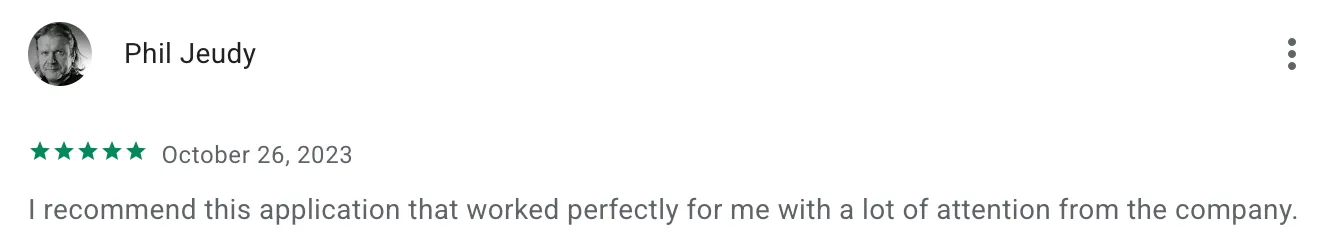 CarGoo review — Phil Jeudy, 5★, Google Play