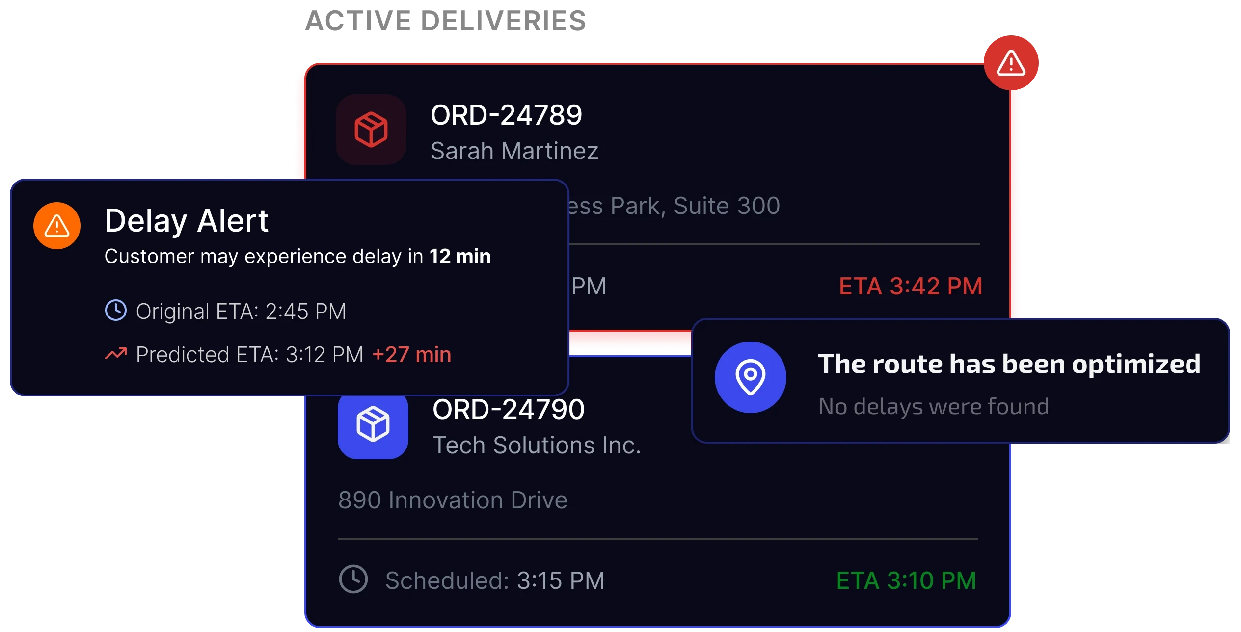 Proactive ETA notifications