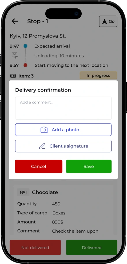 Digital ePOD (Proof of Delivery)